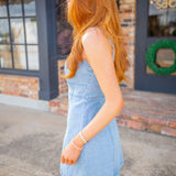 Good Times Mini Dress, Washed Denim