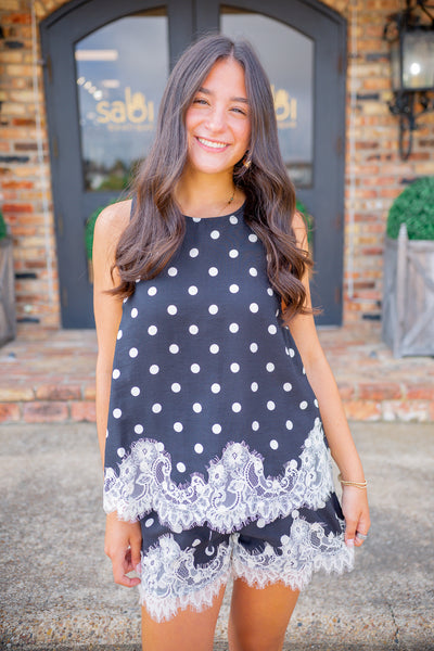 Dot Your Dreams Top, Black