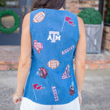 Texas A&M Denim Gameday Icon Button Up Vest, Denim