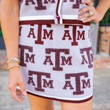 Texas A&M Knit In Rhinestone Skirt