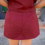 Tailgate Tempo Denim Skort, Maroon