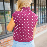 Dot Your Day Top, Maroon