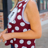Texas A&M Polka Dot Helmet Knit Tank, Maroon