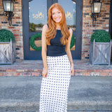 Leave It To Me Skirt, Ivory/Black Dot