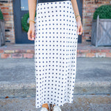 Leave It To Me Skirt, Ivory/Black Dot