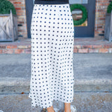 Leave It To Me Skirt, Ivory/Black Dot