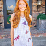 Texas A&M Mini Icon Gingham Collar Dress, Grey