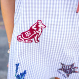 Texas A&M Mini Icon Gingham Collar Dress, Grey