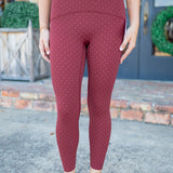 Spanxshape™ Booty Boost® 7/8 Leggings, Maroon Micro Dot