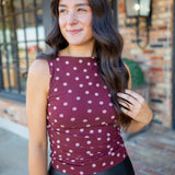 Classic Dot Top, Burgundy