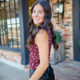 Classic Dot Top, Burgundy