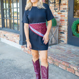 Paisly Polka Dot Triangle Scarf, Maroon