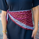 Paisly Polka Dot Triangle Scarf, Maroon
