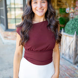Cross My Heart Top, Maroon