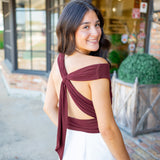 Cross My Heart Top, Maroon