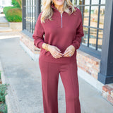 Hawley Half-Zip Sweat, New Maroon