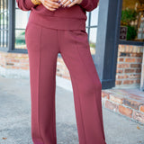 The Wide Leg Pant 30, New Maroon