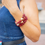 Gameday Glow Bracelets, Maroon/Cream