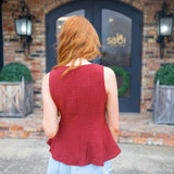 Pleats to Meet You Top, Maroon
