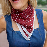 Susannah Gameday Bandanna, Maroon/White