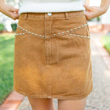 All In Studded Skirt, Camel
