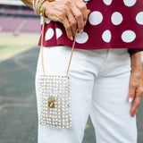 Sweet Detail Pearl Clear Purse