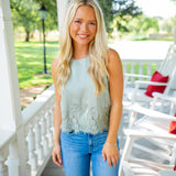 Lace Affair Top, Sage