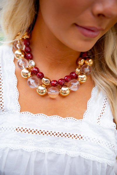 Gold & Clear Bubble Necklace