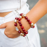 Gameday Glow Bracelets, Maroon/Cream