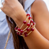 Maroon Beaded Bracelet Set