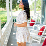 Devella Cotton Victorian Mini Dress, Antique White