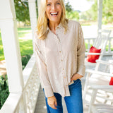 Slow Mornings Stripe Top, Brown