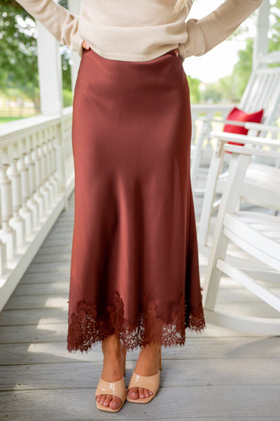 Romantic Edge Skirt, Brown