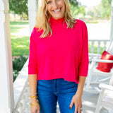 Aja Ortho Solid Sweater, Fuchsia