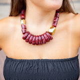 Chunky Maroon Statement Necklace