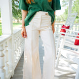 Line By Line Flare Pant, Ecru