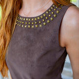 Ellis Dress, Dark Brown Suede