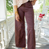 Libre Wide-Leg Jeans, Rum Running