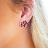 Texas A&M Aggies Stud Earrings, Maroon