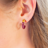 Liz Hoop Earrings, Maroon