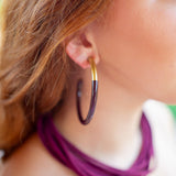 Liz Hoop Earrings, Maroon