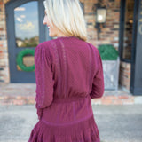 Vesna Embroidered Mini Dress, Faded Merlot