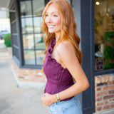 Ellery Asymmetry Cami Top, Burgundy