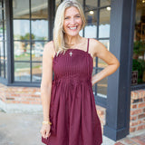 Gathered In Grace Dress, Maroon