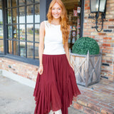 Free Spirit Midi Skirt, Maroon