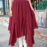 Free Spirit Midi Skirt, Maroon