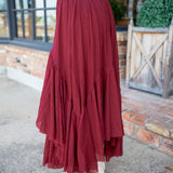 Free Spirit Midi Skirt, Maroon