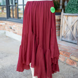 Free Spirit Midi Skirt, Maroon