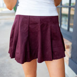 Pretty Pleats Skort, Merlot