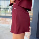 Get Into It Skort, Maroon/White
